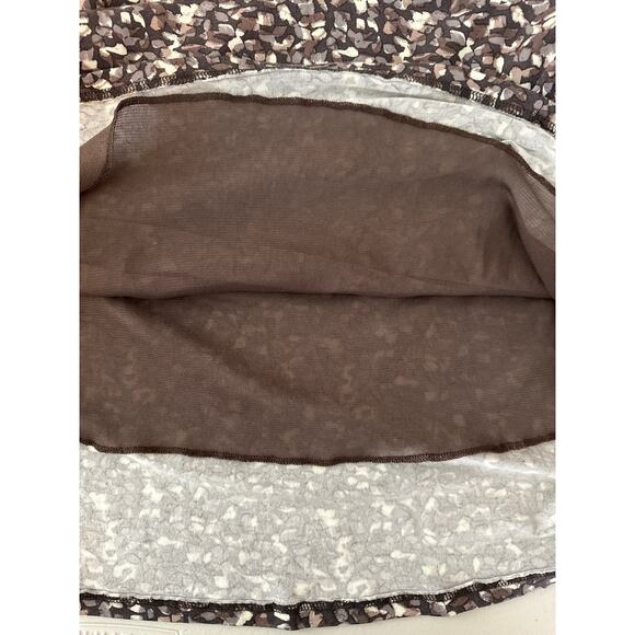 Garnet Hill Pocket Detail Trapeze Dress Long Sleeve Brown Abstract Print Size L - Picture 11 of 13